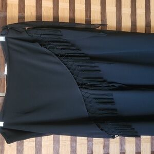 NWT! Elegant Black Fringe Chiffon Pants